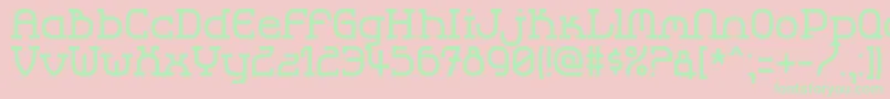 Lbccool2-Schriftart – Grüne Schriften auf rosa Hintergrund