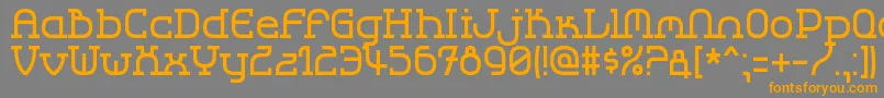 フォントLbccool2 – オレンジの文字は灰色の背景にあります。