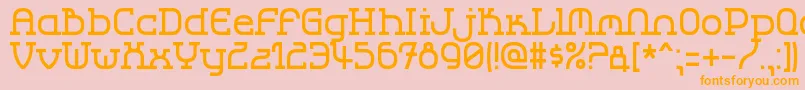 Lbccool2-Schriftart – Orangefarbene Schriften auf rosa Hintergrund