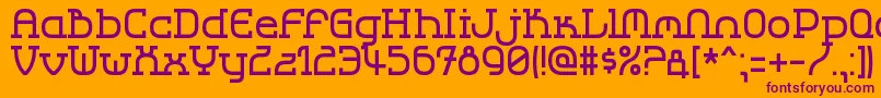 Lbccool2-Schriftart – Violette Schriften auf orangefarbenem Hintergrund
