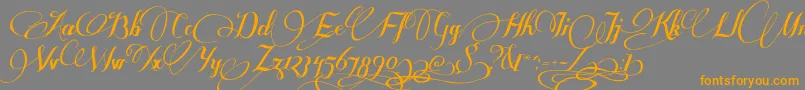 SomeweatzWithSwashes-Schriftart – Orangefarbene Schriften auf grauem Hintergrund