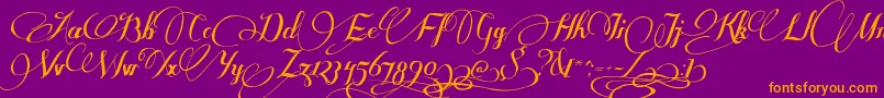 SomeweatzWithSwashes Font – Orange Fonts on Purple Background