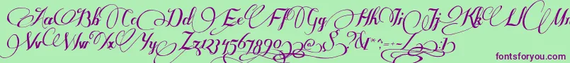 SomeweatzWithSwashes Font – Purple Fonts on Green Background