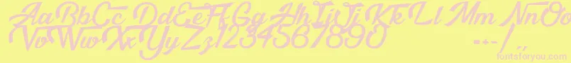 MalibuBabylon Font – Pink Fonts on Yellow Background