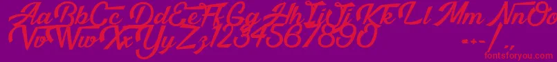 MalibuBabylon Font – Red Fonts on Purple Background