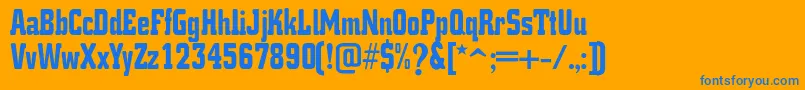 K.O.ActivistaFont Font – Blue Fonts on Orange Background