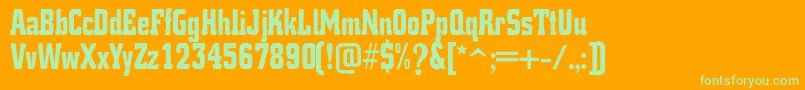 K.O.ActivistaFont Font – Green Fonts on Orange Background