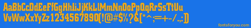 K.O.ActivistaFont Font – Orange Fonts on Blue Background