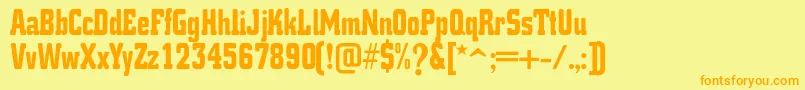 K.O.ActivistaFont Font – Orange Fonts on Yellow Background