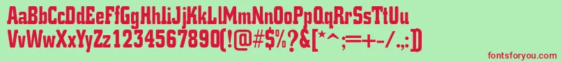 K.O.ActivistaFont Font – Red Fonts on Green Background