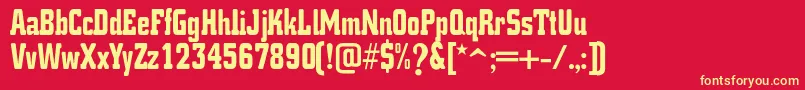 K.O.ActivistaFont Font – Yellow Fonts on Red Background