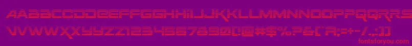 Fonte Spacerangergrad – fontes vermelhas em um fundo violeta