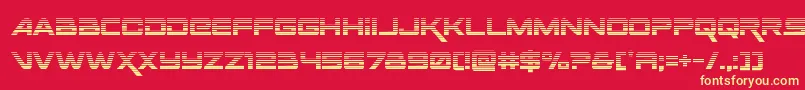 Spacerangergrad Font – Yellow Fonts on Red Background