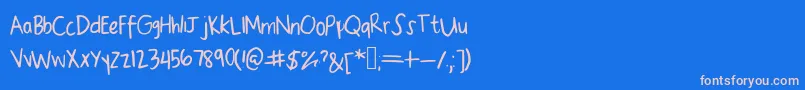 Mine Font – Pink Fonts on Blue Background