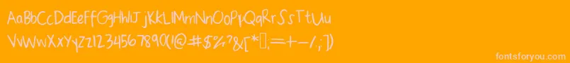 Mine Font – Pink Fonts on Orange Background