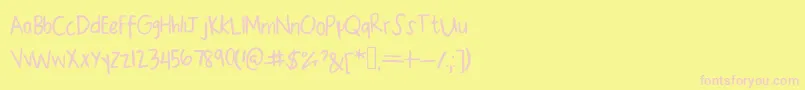 Mine Font – Pink Fonts on Yellow Background