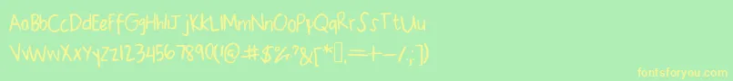 Mine Font – Yellow Fonts on Green Background