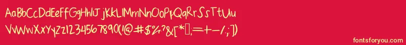 Mine Font – Yellow Fonts on Red Background