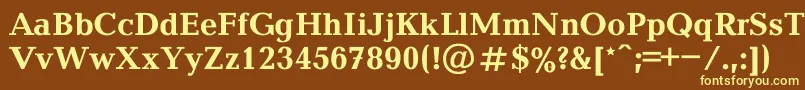 Baltica7-fontti – keltaiset fontit ruskealla taustalla