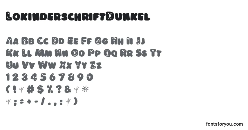 Шрифт LokinderschriftDunkel – алфавит, цифры, специальные символы