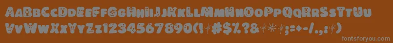 Weitere Informationen zur LokinderschriftDunkel-Schriftart LokinderschriftDunkel-Schriftart – Graue Schriften auf braunem Hintergrund