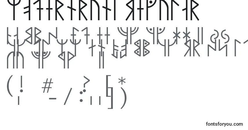 Schriftart ModernrunicRegular – Alphabet, Zahlen, spezielle Symbole