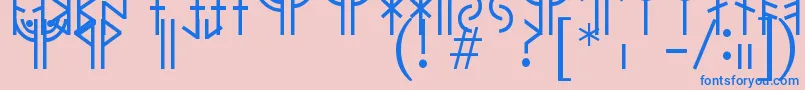 Police ModernrunicRegular – polices bleues sur fond rose