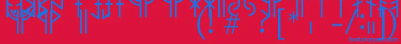 ModernrunicRegular Font – Blue Fonts on Red Background