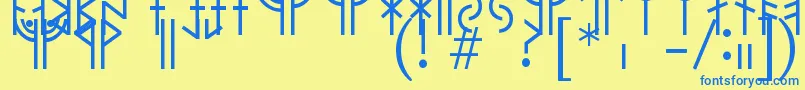 fuente ModernrunicRegular – Fuentes Azules Sobre Fondo Amarillo