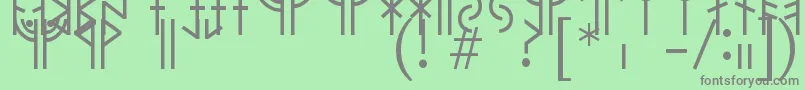 ModernrunicRegular Font – Gray Fonts on Green Background