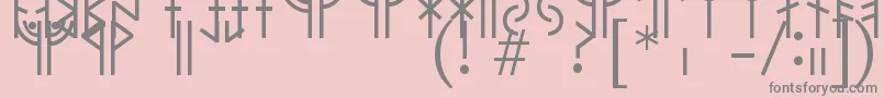 フォントModernrunicRegular – ピンクの背景に灰色の文字