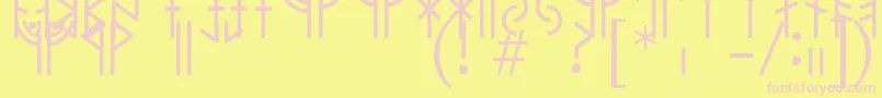 ModernrunicRegular Font – Pink Fonts on Yellow Background