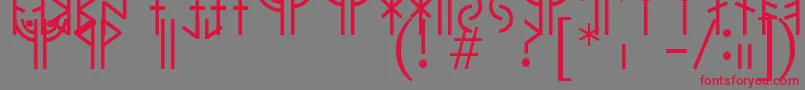 ModernrunicRegular Font – Red Fonts on Gray Background