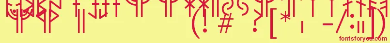 ModernrunicRegular Font – Red Fonts on Yellow Background