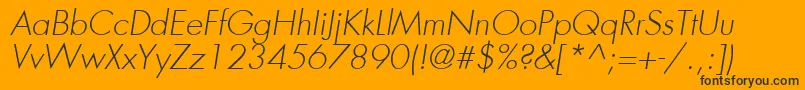 FuturaLtLightOblique Font – Black Fonts on Orange Background