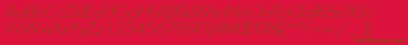 FuturaLtLightOblique Font – Brown Fonts on Red Background