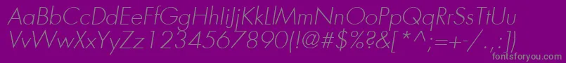 FuturaLtLightOblique Font – Gray Fonts on Purple Background
