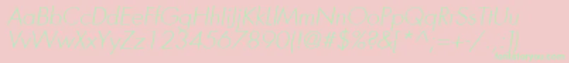 FuturaLtLightOblique Font – Green Fonts on Pink Background