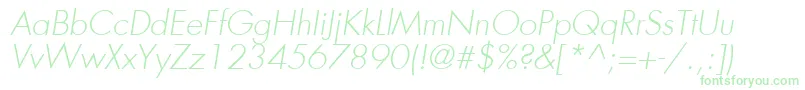 FuturaLtLightOblique Font – Green Fonts on White Background