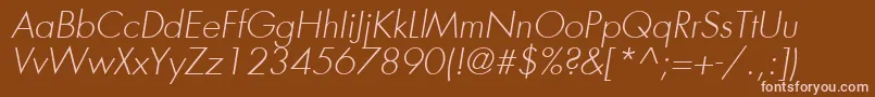 FuturaLtLightOblique Font – Pink Fonts on Brown Background