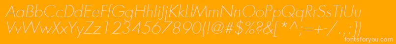 FuturaLtLightOblique Font – Pink Fonts on Orange Background