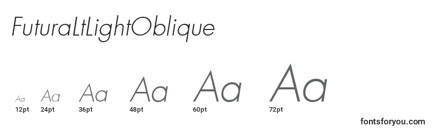 Размеры шрифта FuturaLtLightOblique