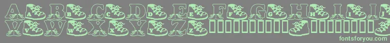 LmsBabyHaydensShoes Font – Green Fonts on Gray Background
