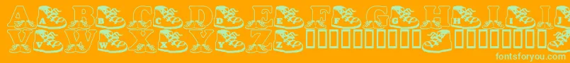 LmsBabyHaydensShoes Font – Green Fonts on Orange Background