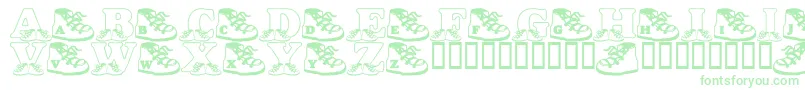 LmsBabyHaydensShoes Font – Green Fonts on White Background