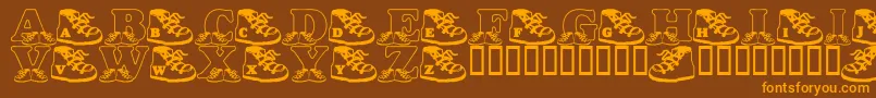 LmsBabyHaydensShoes Font – Orange Fonts on Brown Background