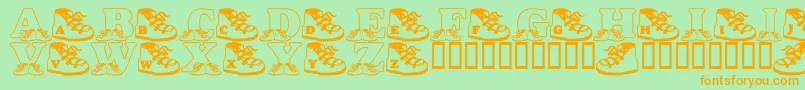LmsBabyHaydensShoes-fontti – oranssit fontit vihreällä taustalla