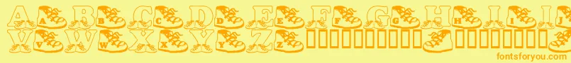 LmsBabyHaydensShoes Font – Orange Fonts on Yellow Background