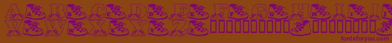 LmsBabyHaydensShoes Font – Purple Fonts on Brown Background