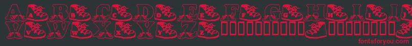 LmsBabyHaydensShoes Font – Red Fonts on Black Background